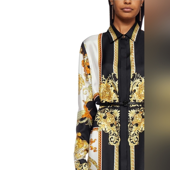 Versace Medusa Renaissance Print Shirt Dress Size 40 - Picture 6 of 6